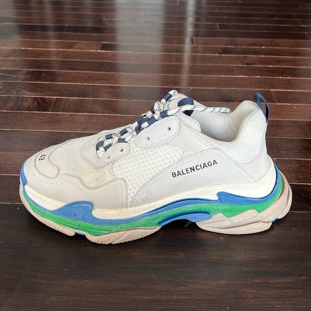Balenciaga White and Blue Sneakers - Picture 2 of 5